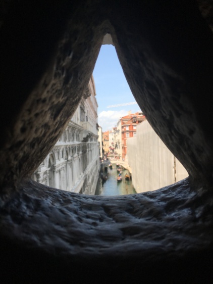 Inside the Bridge of Sighs in Venice, Italy. A benefit of Study Abroad programs.